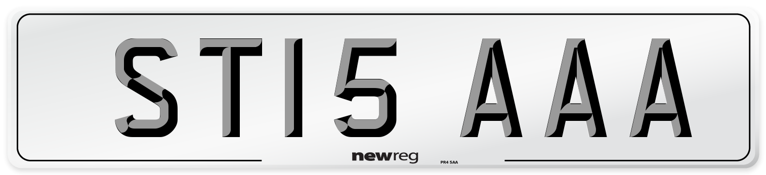 ST15 AAA Number Plate from New Reg